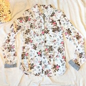 Lei button down floral shirt sz junior med